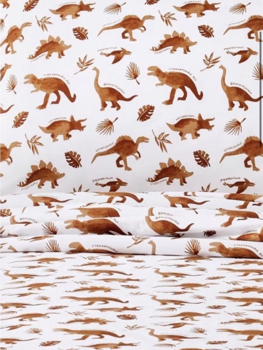 Pillowfort Watercolor Dinosaur Queen Cotton Sheet Set Discontinued NWT - Picture 11 of 11